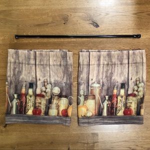 Kitchen Window Curtains and Tension Rod